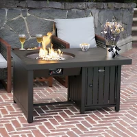 Paramount Offset Extruded Aluminium Rectangle Firepit Table