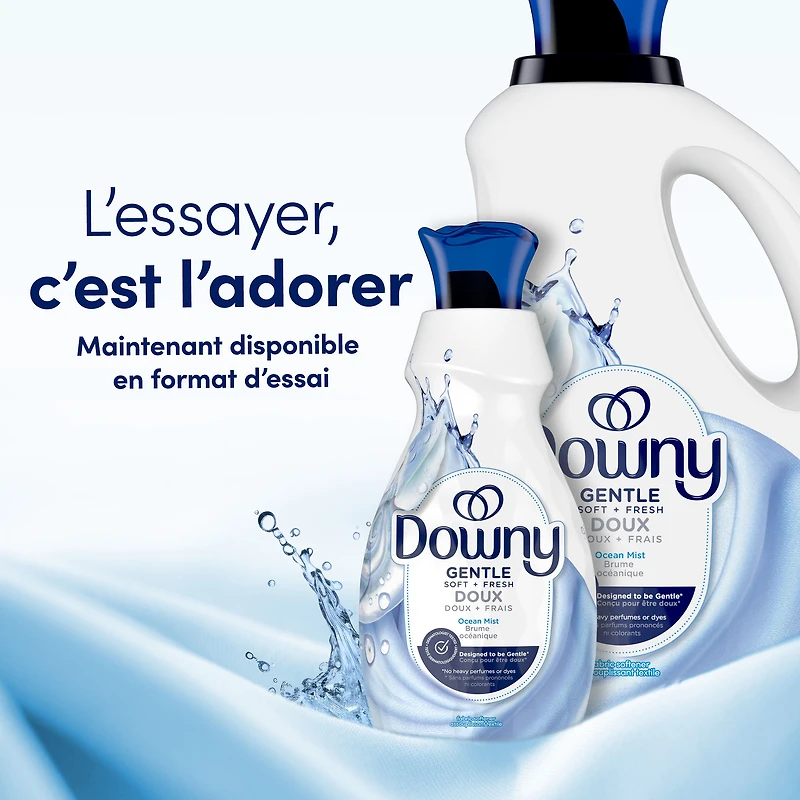 Downy Gentle Soft + Fresh Fabric Softener Liquid, Ocean Mist Scent, Liquid Fabric Softener Designed to be Gentle on Skin