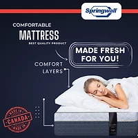 Luxury Evy Euro Top Plush Mattress Springwall - Made in Canada - 14.5" XL - Pocket Coil & Bio Foam