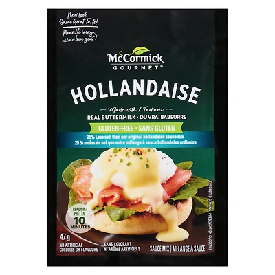 HOLLANDAISE 25% MOINS DE SEL MELANGE A SAUCE MCCORMICK GOURMET HOLLANDAISE 25% MOINS DE SEL MEL A SAUCE