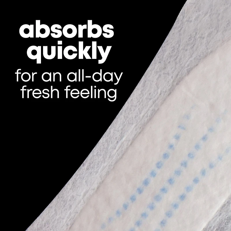 Protège-dessous pour le quotidien emballés U by Kotex Balance, absorption légère, longueur régulière 100 Unités