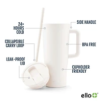 Ello Ultra Clean 40oz Gobelet en acier inoxydable avec poignée