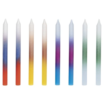 Unique's 8 Assorted Ombre Birthday Candles 3.5"