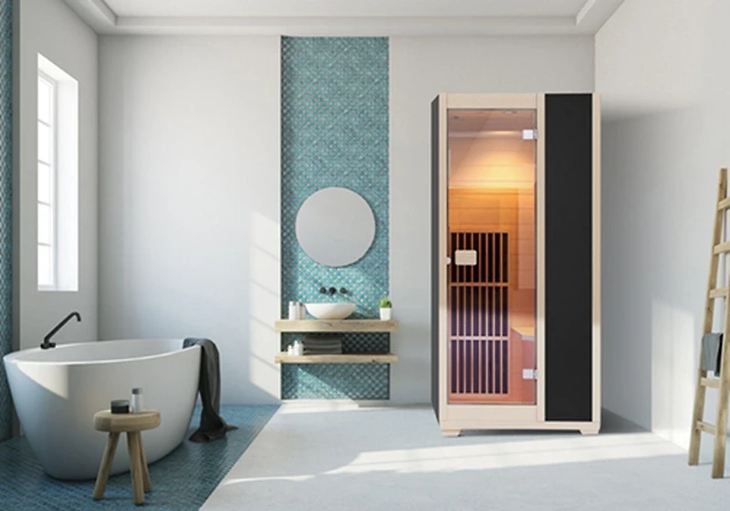Blisspod 1-Person Far Infrared Sauna Hemlock Low EMF 3 Heaters – Natural