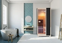 Blisspod 1-Person Far Infrared Sauna Hemlock Low EMF 3 Heaters – Natural