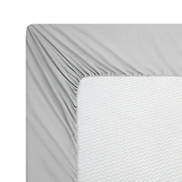 Drap-housse en bambou massif, ultra doux et soyeux, couleur argent, pour toutes les saisons
