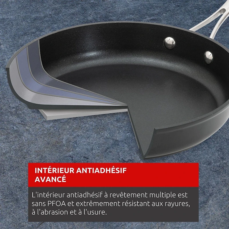 Poêle Lagostina Academy Clad antiadhésive de 26 cm, noire, Compatible avec l'induction