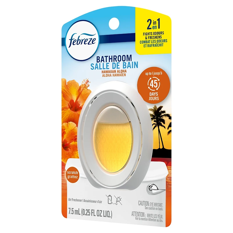 Assainisseur d’air Febreze Salle de bain, combat les odeurs, parfum Aloha hawaïen, 1unité 7.5ML