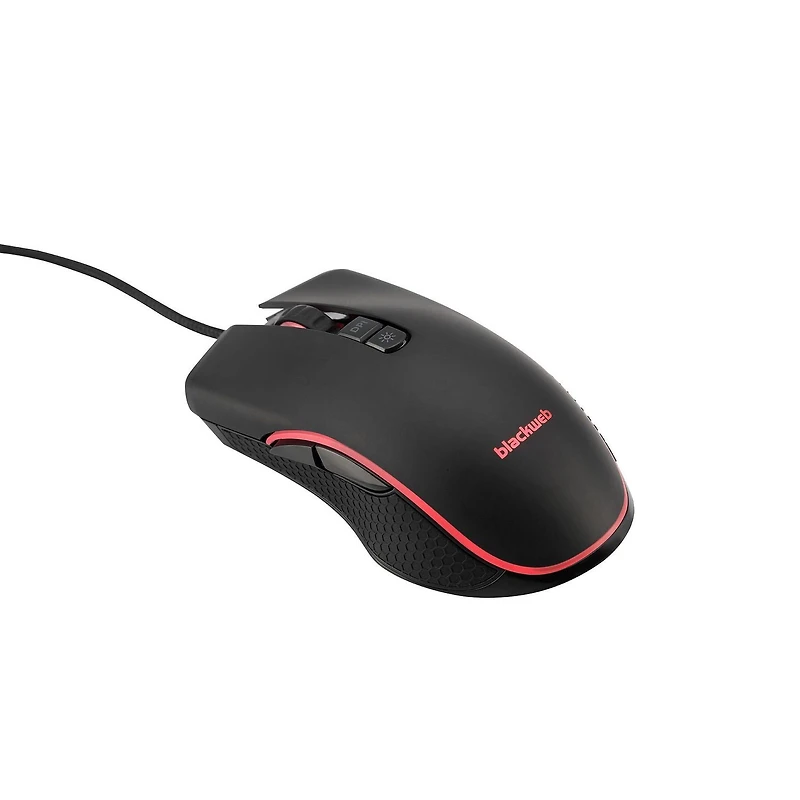blackweb Wired RGB Illuminating and Programmable Gaming Mouse (Rich Black), Breathing Light Effect