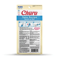 INABA Churu Cat Treats, Grain-Free Lickable Creamy Purée with Vitamin E - Tuna Recipe, 4 tubes 56g (4x14g)