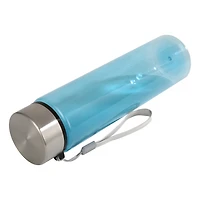 Bouteille d'eau Mainstays 532 ml (18 oz) en plastique bleu avec bouchon à vis en acier inoxydable et sangle