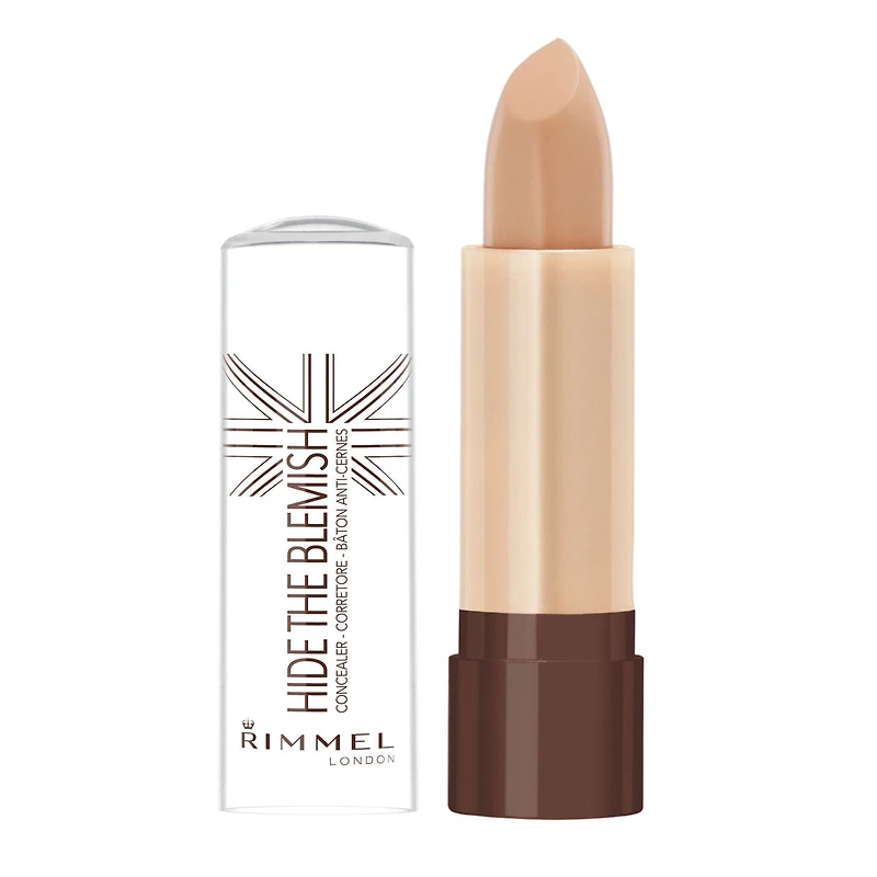 Rimmel Cache-cernes Hide The Blemish, formule ultra-crémeuse pour un effet durable et naturel, illumine la peau, 100% Sans Cruauté Applicateur en bâtonnet