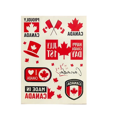 Way to Celebrate Tattoo Stickers for Canada Day