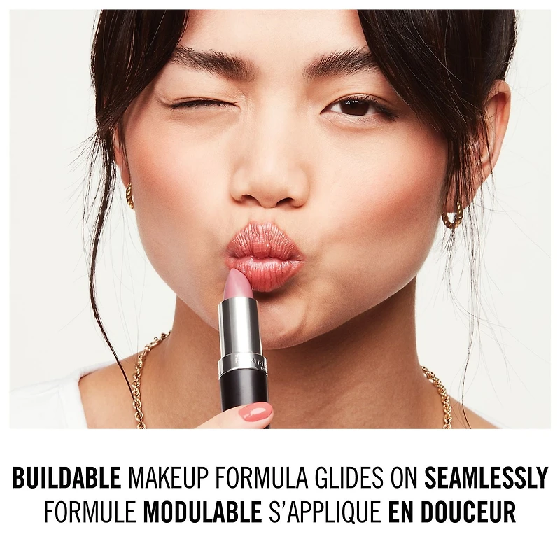 Rimmel Rouge à lèvres Softglow Lasting Finish, couleur ultra impactante, texture crémeuse et lisse, tenue jusqu'à 8 heures, 100% sans cruauté