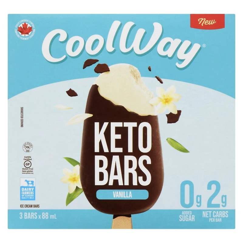 Barre céto à la gousse de vanille CoolWay Volume - 3 barres x 88 ml