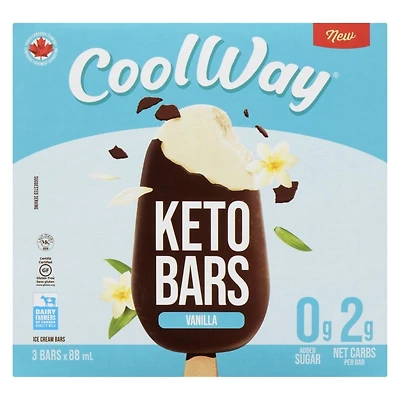Barre céto à la gousse de vanille CoolWay Volume - 3 barres x 88 ml