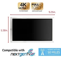 GE Crystal HD Amplified TV Antenna, Black, 35848