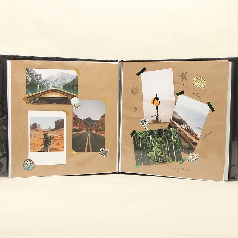 CRAFTY & CO. album de photos, noir, 10 feuilles, bricolage, artisanat SCRAPBK ALBUM BLACK