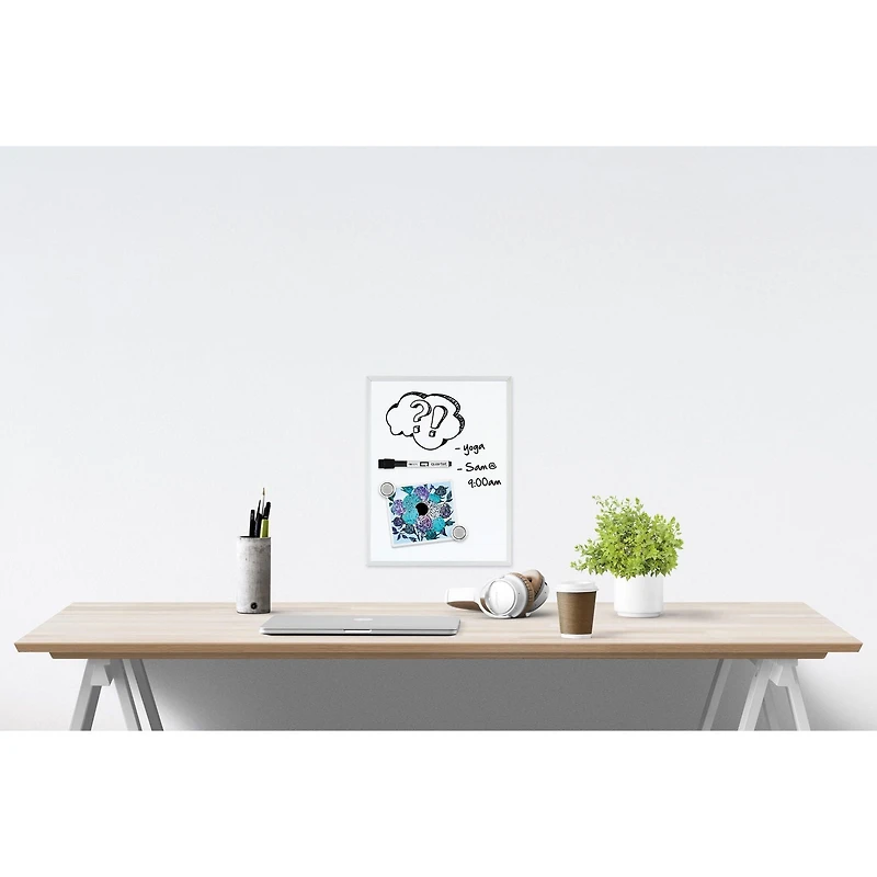 Quartet Tableau effaçable à sec magnétique, cadre aluminium mince, 14 po X 11 po
