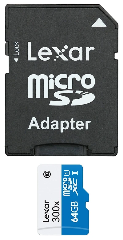 Lexar® High-Performance Carte mémoire microSDHC™ UHS-I (633x) 64 Go avec adaptateur