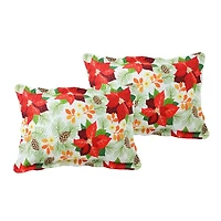 Marina Decoration Couvre-lit Pinsonic imprimé en relief ultra doux, parure de lit d'été de Noël avec taies d'oreiller, motif de poinsettia rouge et blanc