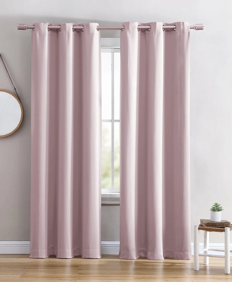 Panneau fenêtre occultant à œillets de couleur unie