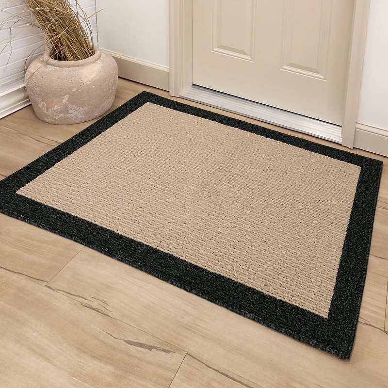 Hometrends - Tapis décoratif Borderwell gris, 0,8 m x 1,1 m (30 po x 45 po) Tapis Borderwell 30x45