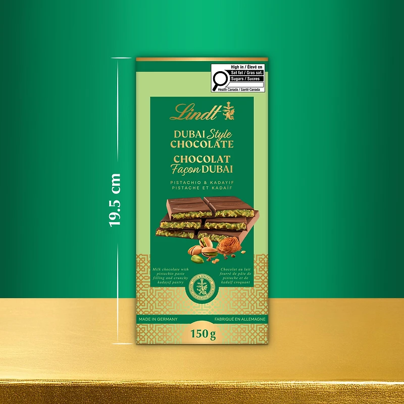 Barre de chocolat façon Dubaï de Lindt, 150 g LINDT DUBAI STYLE LAIT