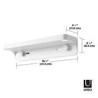 Umbra Flex Sure-Lock Bathroom Storage Shelf,White