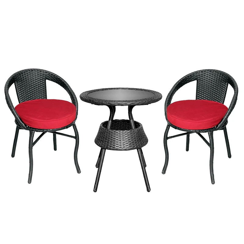 3 Piece Bistro Set With Cushions
