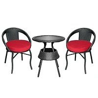 3 Piece Bistro Set With Cushions