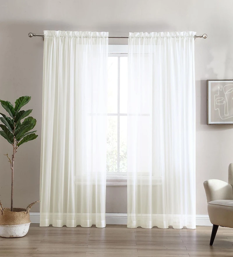 Sheer Window Panel Curtain- 2 Pack