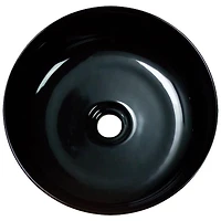American Imaginations 14.09-in. W Above Counter Black Bathroom Vessel Sink For Deck Mount Deck Mount Drilling AI