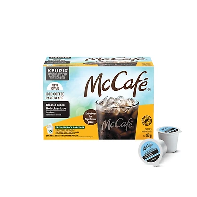 McCafé café glacé Noir classique, torréfaction foncée, capsules K-Cup. 10 unités