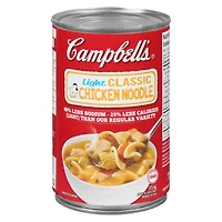 Soupe prête à servir de CampbellMD Poulet et aux nouilles classique légère, longue conservation