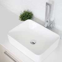 DROP Bath and Kitchen DR091009 Robinet pour lavabo de salle de bain avec forme unique en couleur chrome de la série Waterfall