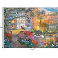 RoseArt - Abraham Hunter 1000 pièces – Soirée bateau à vapeur – Puzzle emboîtable pour adulte