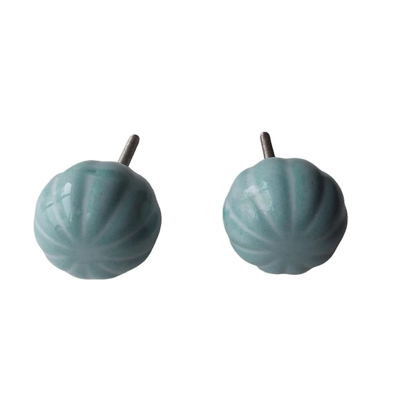 IH Casa Decor Decorative Ceramic Knob Set Of 2 Teal - Set of 3