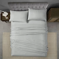 Swift Home Basic 3-Piece Twin Size Sheet Set, Ultra Soft, Deep Pocket, Easy Care Bedding Set, Light Gray