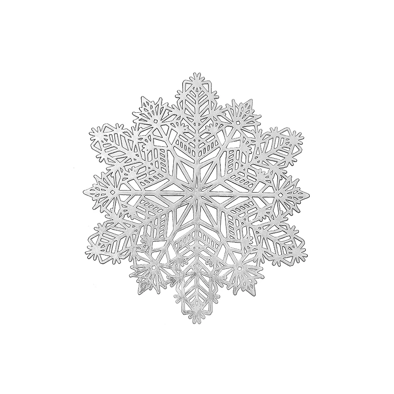 Set De Table Flocon De Neige Découpé En Pvc (Argent) - Lot De 12