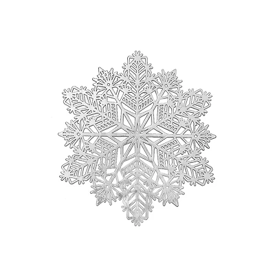 Set De Table Flocon De Neige Découpé En Pvc (Argent) - Lot De 12