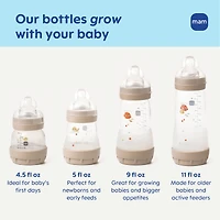 MAM Easy Start Biberons pour Bébé Anti-Coliques Mats, Biberons 2x9oz, Biberons à Débit Moyen avec Tétine en Silicone, Biberons Unisexe pour Bébé