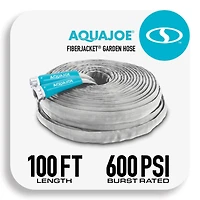 Tuyau d'arrosage anti-pliage Aqua Joe FiberJacket de 100 pieds et 5/8 po