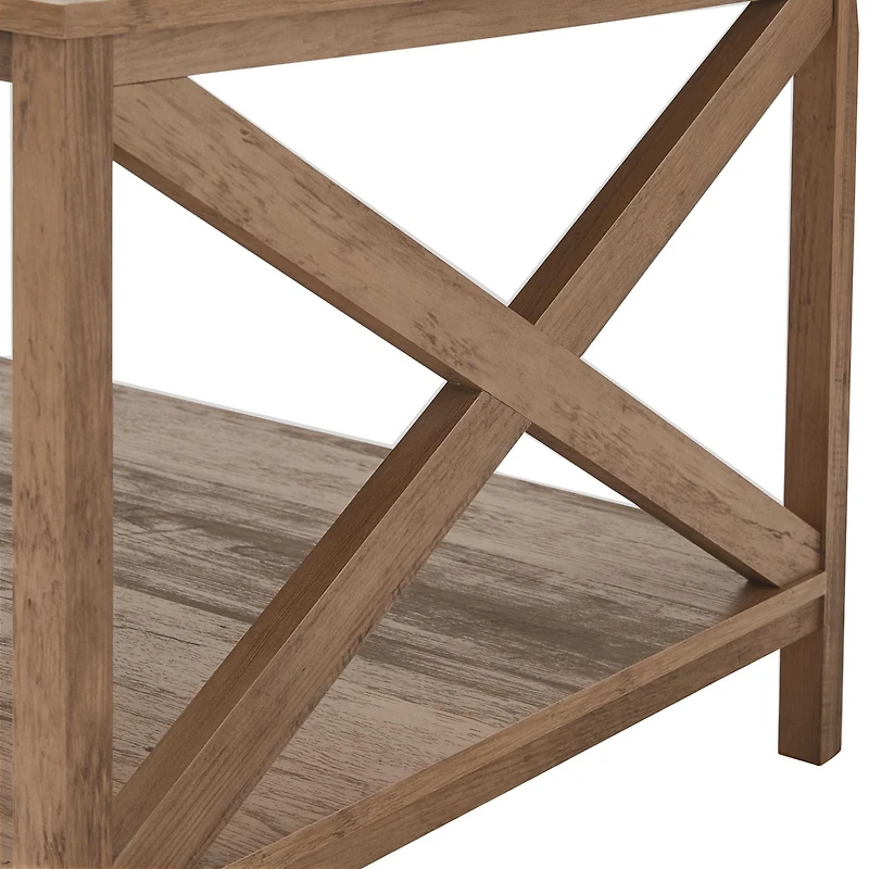 Mainstays Farmhouse Coffee Table, Rustic Weathered Oak