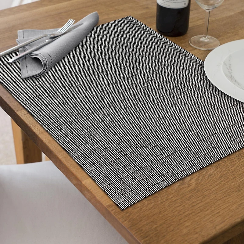 Set De Table En Pvc Tissé Textstyle Gris - Lot De 12