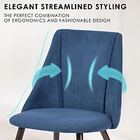 Homycasa Set of 2 Dining Chairs - Upholstery Side Chair with Backrest Metal Legs for Dining Room Kitchen