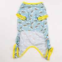 Fetchwear Dog Clothes: Rainbow Jersey Pajamas, Size XS-XL