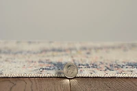 Tapis Grand Zéro Stiles ivoire et bleu marine de 8 pi x 10 pi