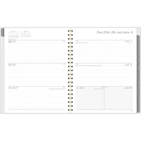 2026 Mead® B&W Flower Large Weekly Clear Poly Cover Planner, Planner