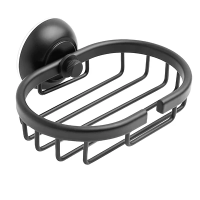 Era Catamarca Aluminum Soap Caddy, Black, 5.51x6.125x4.625in, Aluminum Soap Dish